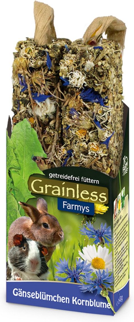JR Farm Nagersnack Grainless Farmys Gänseblümchen-Kornblume 2x140g