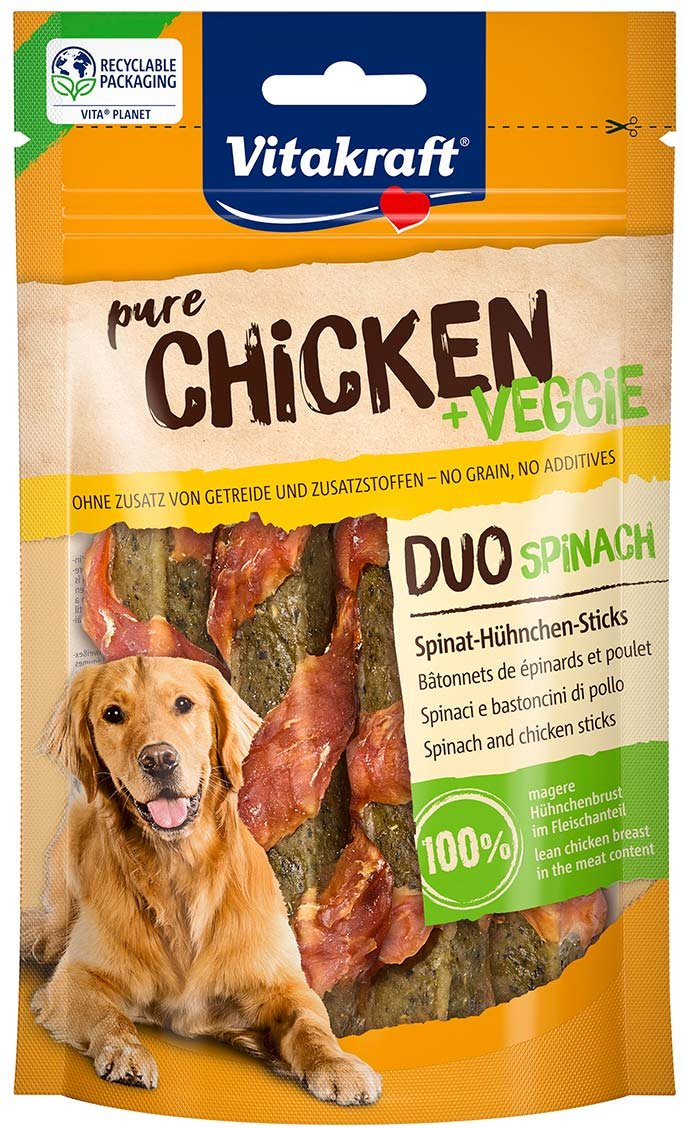 Vitakraft Chicken+ Veggie Spinat-Hühnchen-Sticks 80g