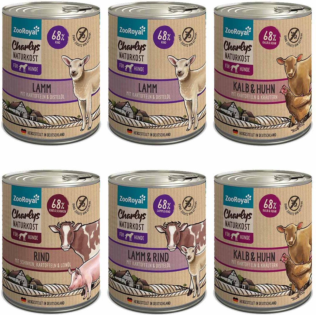 ZooRoyal Charlys Naturkost Mixpaket 6x800g