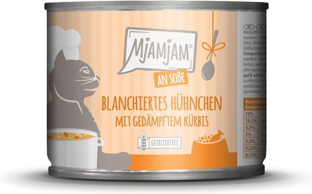 MjAMjAM blanchiertes Hühnchen mit Kürbis an Soße 6x185g
