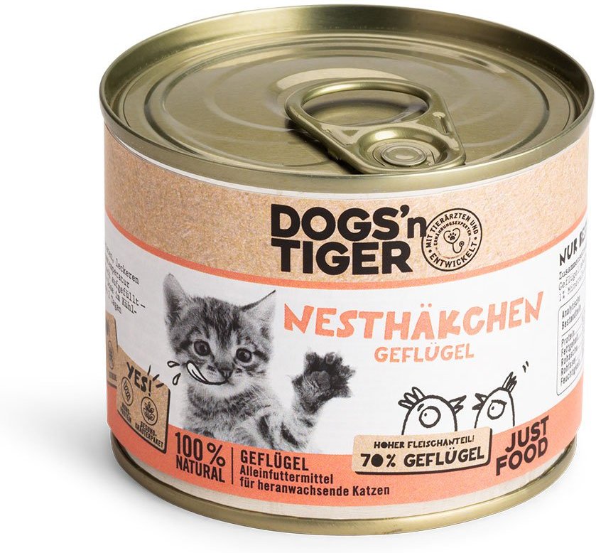 Dogs'n Tiger Nesthäkchen Kitten Nassfutter Geflügel 6x200g