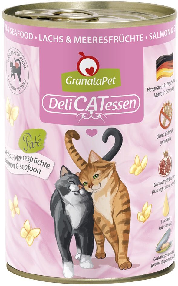 GranataPet Katze - Delicatessen Dose Lachs & Meeresfrüchte 6x400g