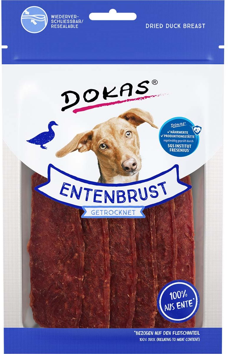 Dokas Hundesnack Entenbrust getrocknet 12x70g