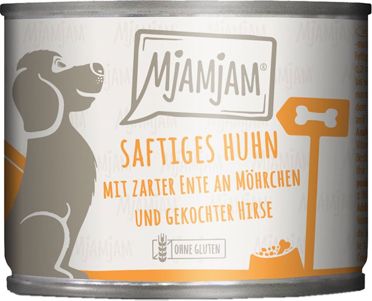 MjAMjAM saftiges Huhn mit zarter Ente an Möhrchen und gekochter Hirse 6x200g