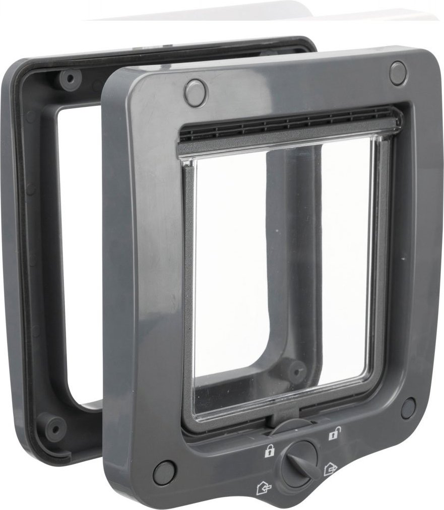 Trixie 4-Wege Katzenklappe 20 x 22 cm grau