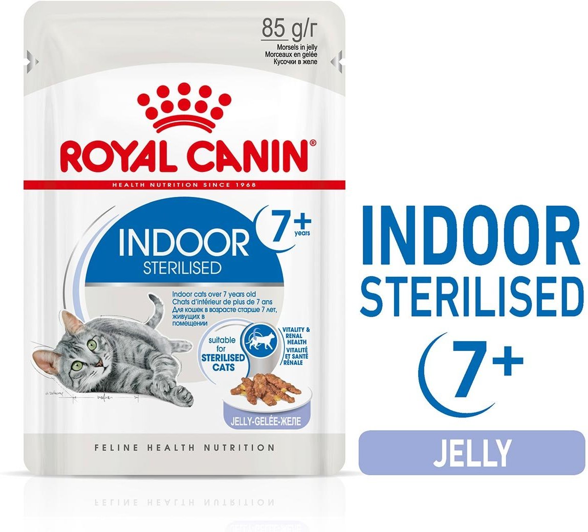 ROYAL CANIN INDOOR 7+ Sterilised in Gelee Nassfutter für Wohnungskatzen ab 7 Jahren 12x85g
