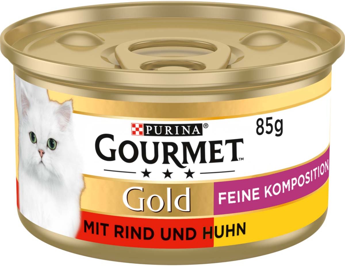 GOURMET Gold Feine Komposition mit Rind und Huhn 48x85g