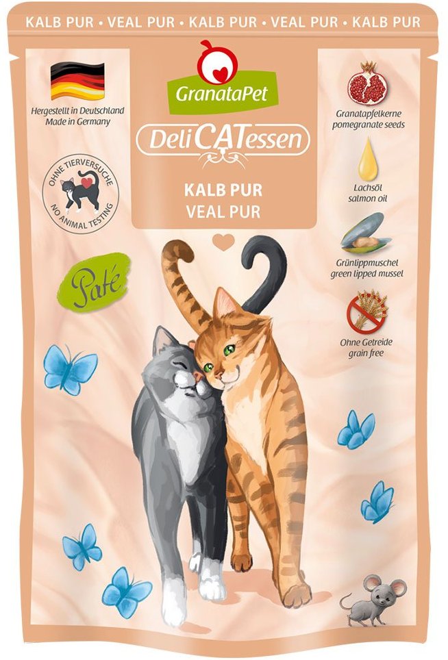 GranataPet Katze - Delicatessen Pouch Kalb PUR 12x85g