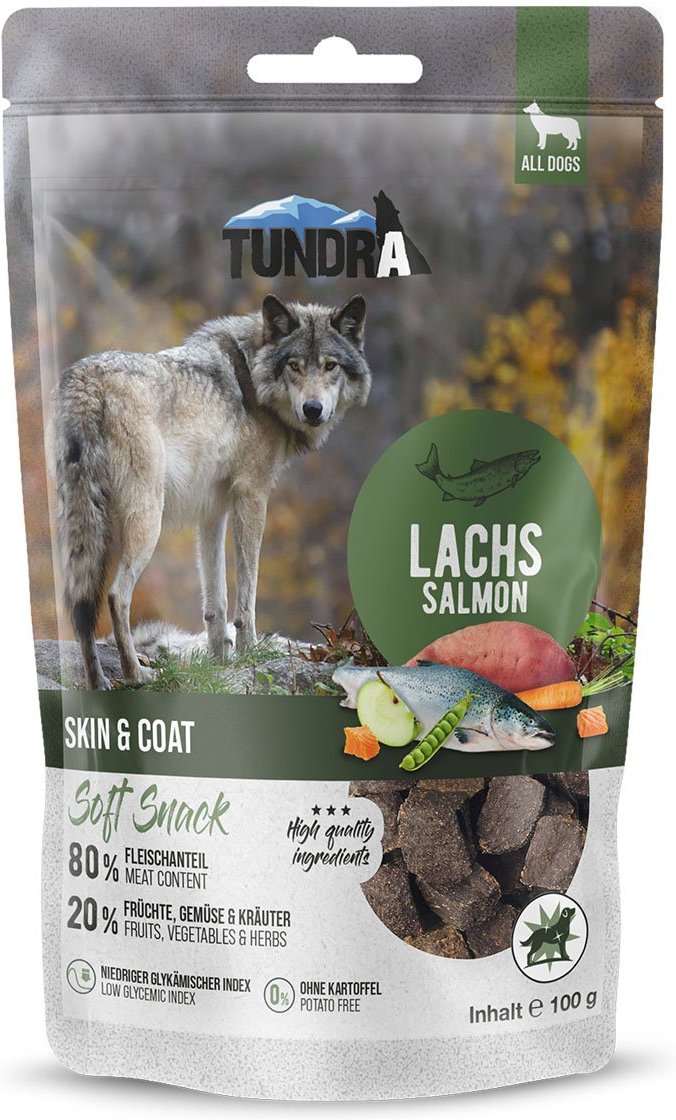 Tundra Dog Snack Skin & Coat Lachs 100g