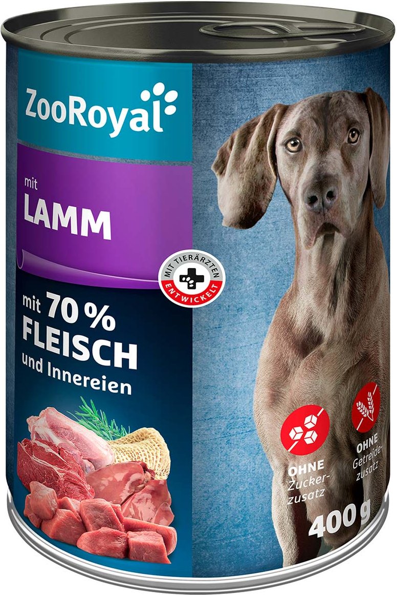 ZooRoyal Hunde-Nassfutter mit Lamm 6x400g