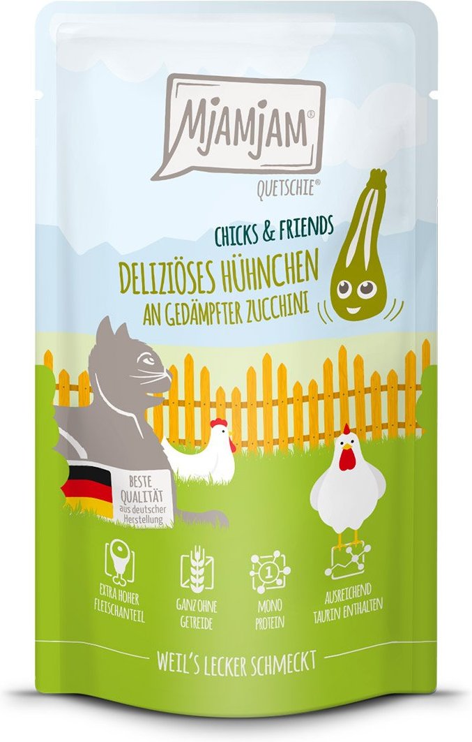 MjAMjAM Quetschie Chicks & Friends Hühnchen an Zucchini 12x125g