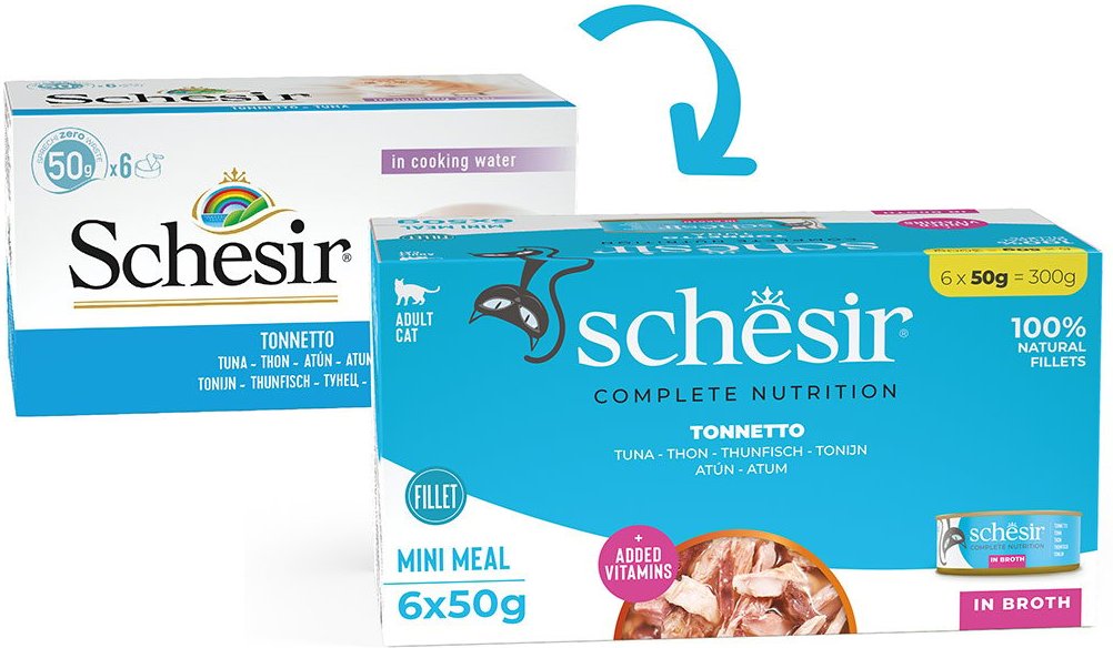 Schesir Cat Complete Thunfisch in Brühe 6x50 g