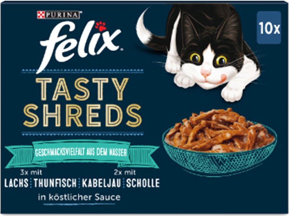 FELIX Tasty Shreds Geschmacksvielfalt aus dem Wasser 10x80g