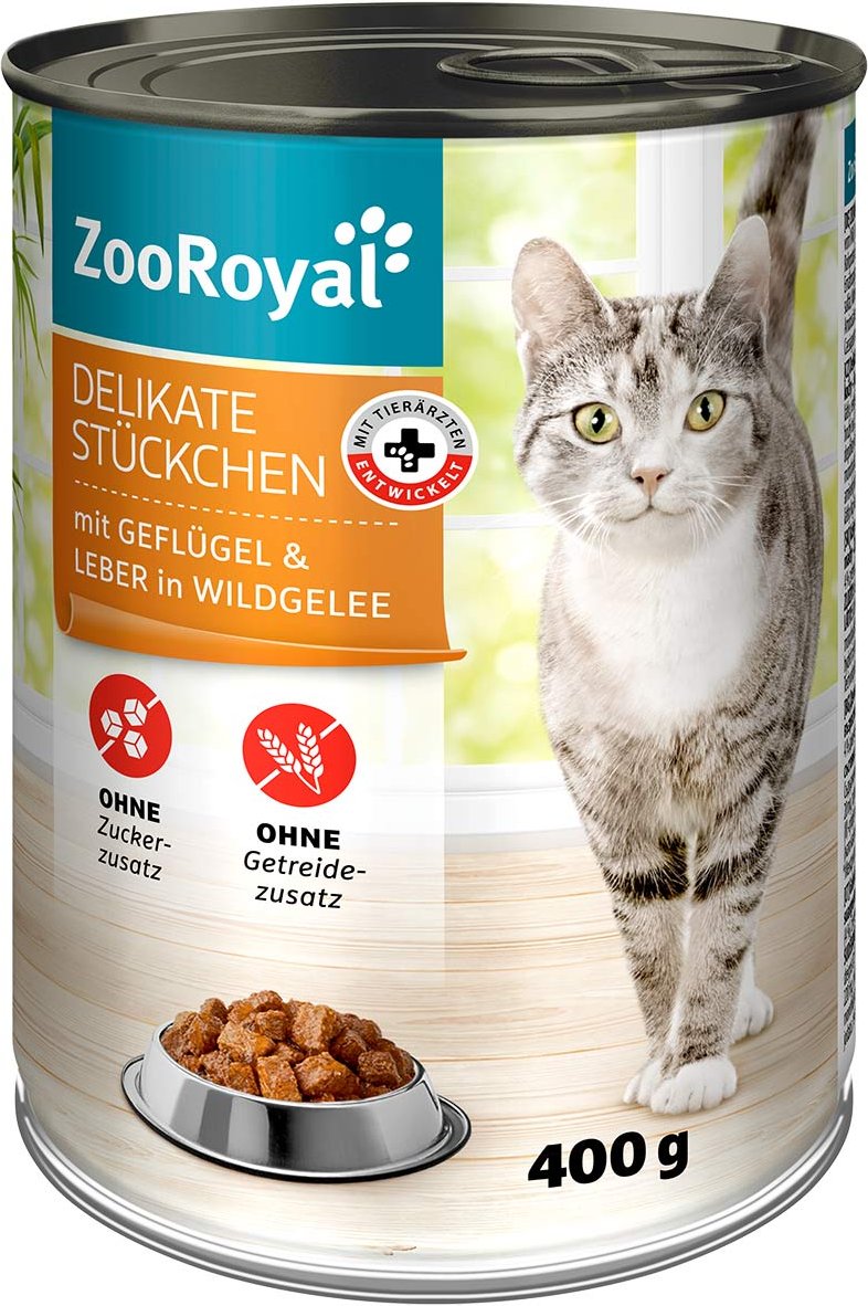 ZooRoyal Delikate Stückchen Geflügel und Leber 12x400g