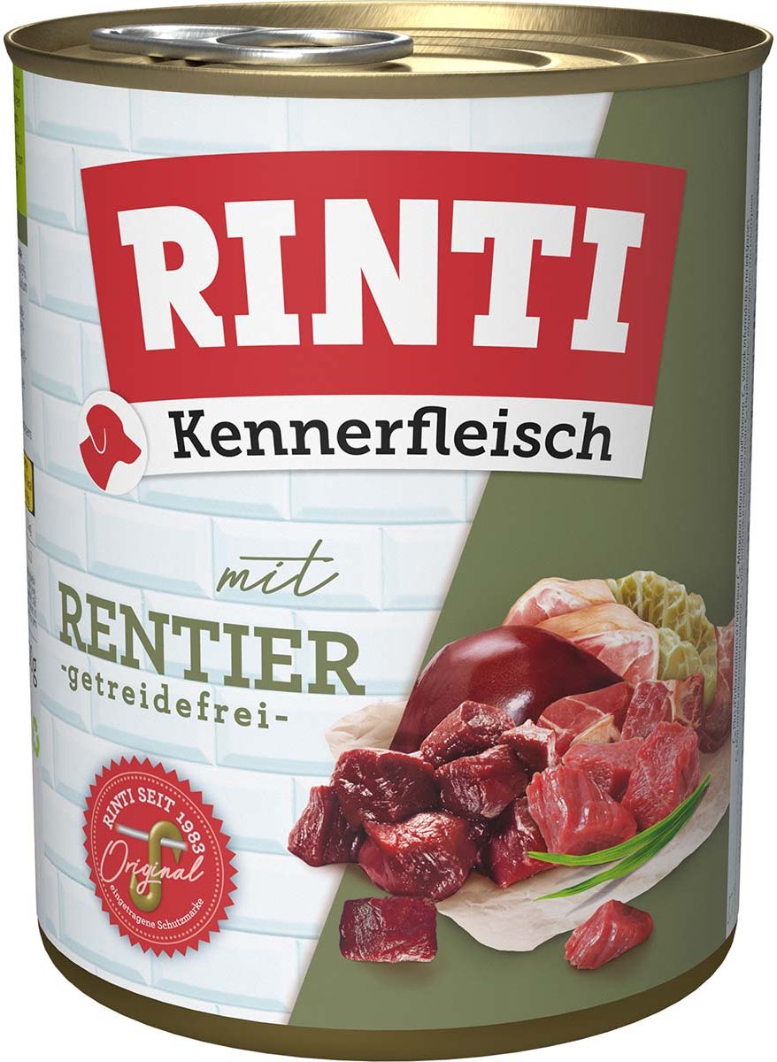 Rinti Kennerfleisch mit Rentier getreidefrei 24x800g
