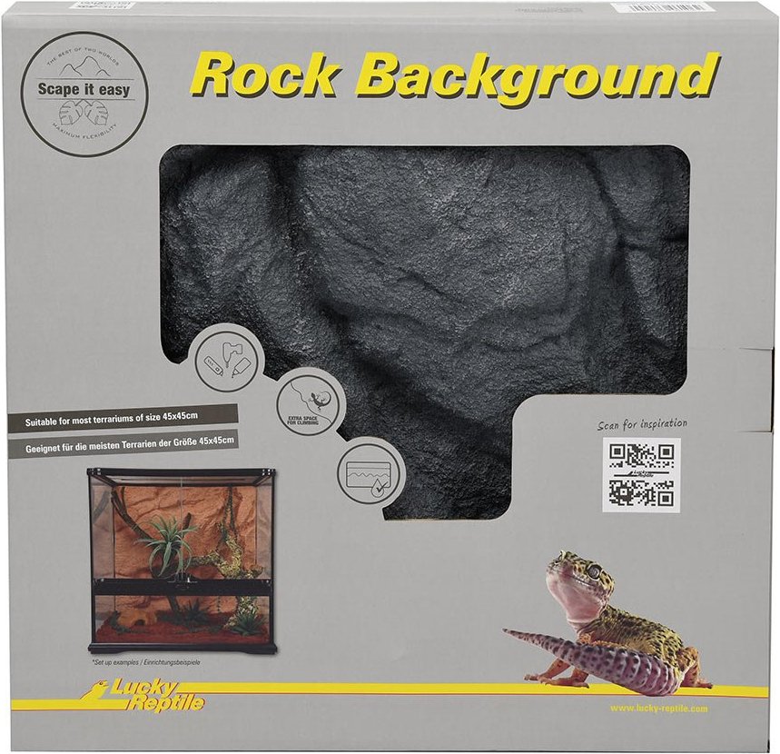 Lucky Reptile Rückwand Rock Background Basalt Grey 43x43 cm