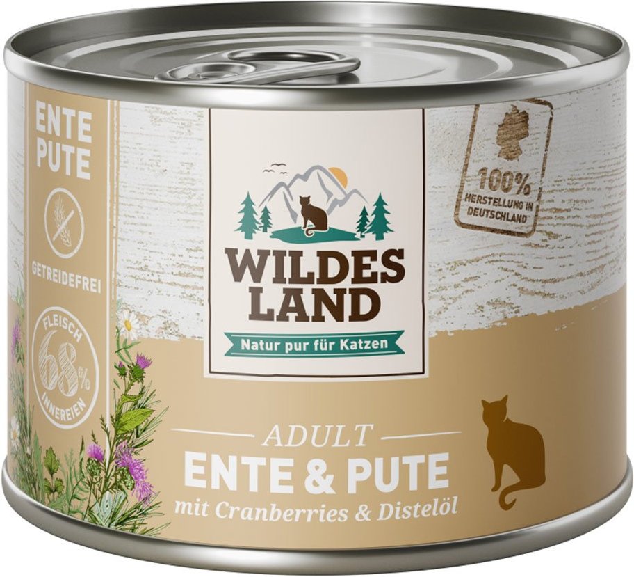 Wildes Land Ente und Pute mit Cranberries 6x200 g
