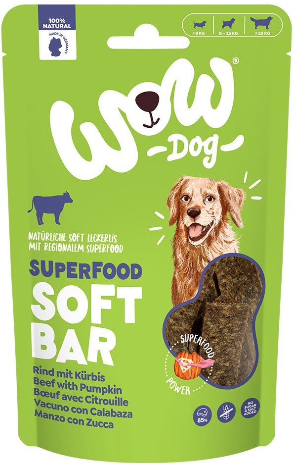 WOW DOG Soft Bar Rind mit Kürbis 150 g