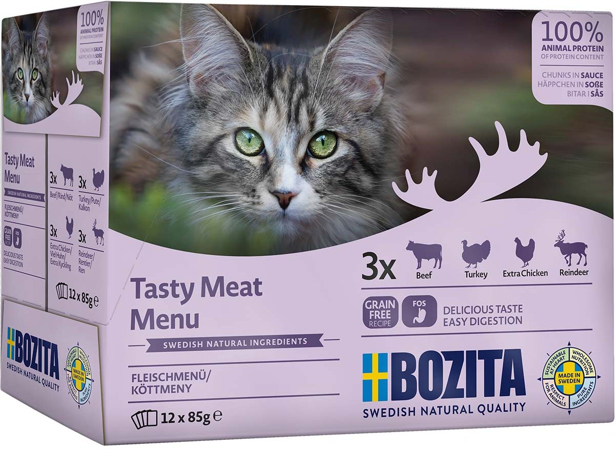 Bozita Pouch HiS Multibox Fleisch 12x85g