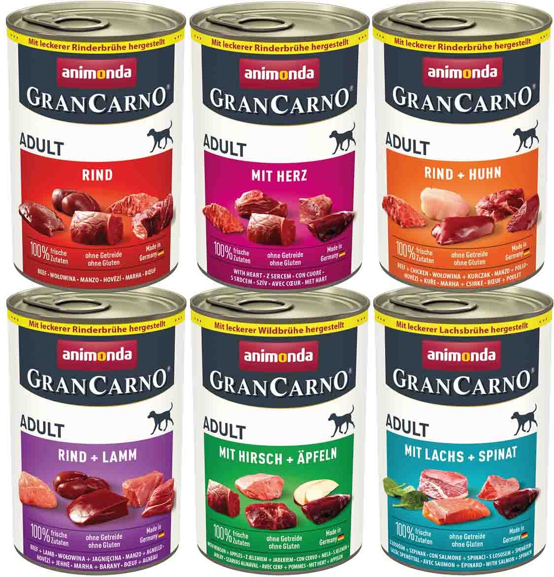 animonda GranCarno Adult 6x400g Herzhafte Variation Mixpack II