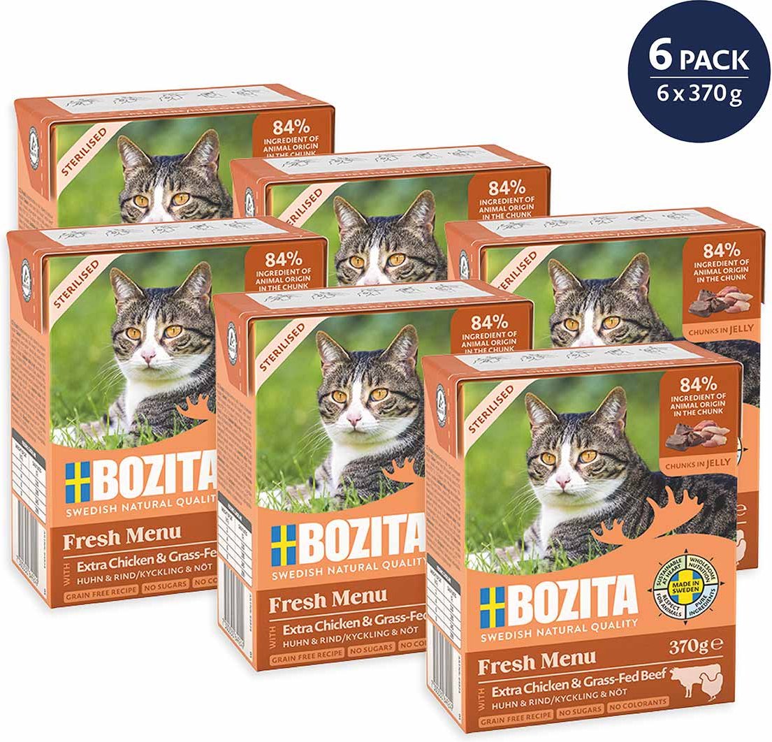 Bozita Tetra Häppchen in Gelee Sterilised mit Huhn & Rind 6x370 g