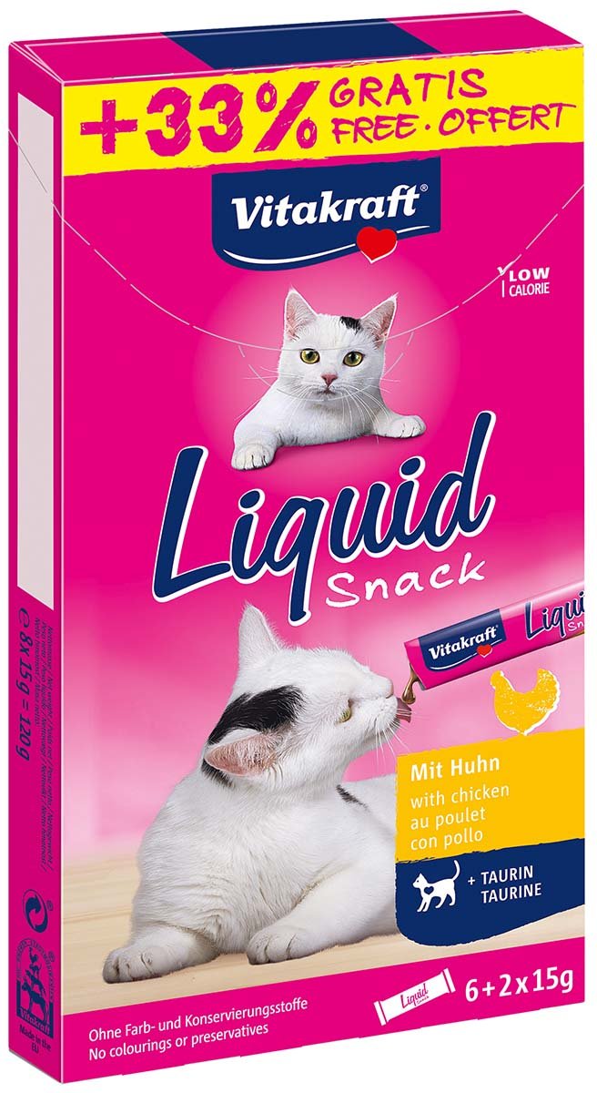 Vitakraft Cat liquid Snack Hähnchen 6 Stück + 2 gratis