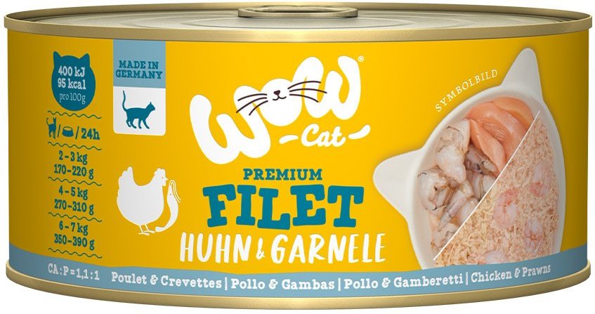 WOW CAT Hühnerfilet mit Garnelen 12x70g