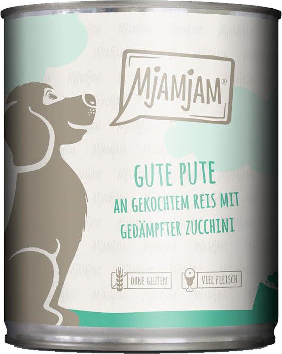 MjAMjAM gute Pute an gekochtem Reis mit gedämpfter Zucchini 6x800g