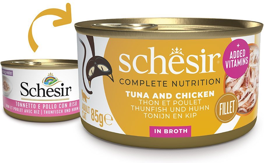 Schesir Cat Complete Thunfisch mit Huhn in Brühe 12x85 g