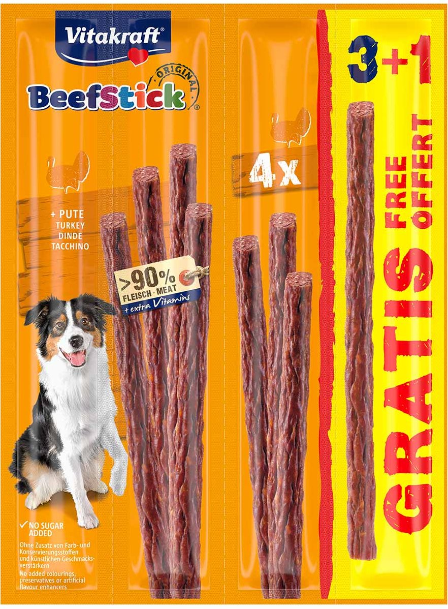 Vitakraft Hundesnack Beef-Stick mit Pute 3+1 gratis
