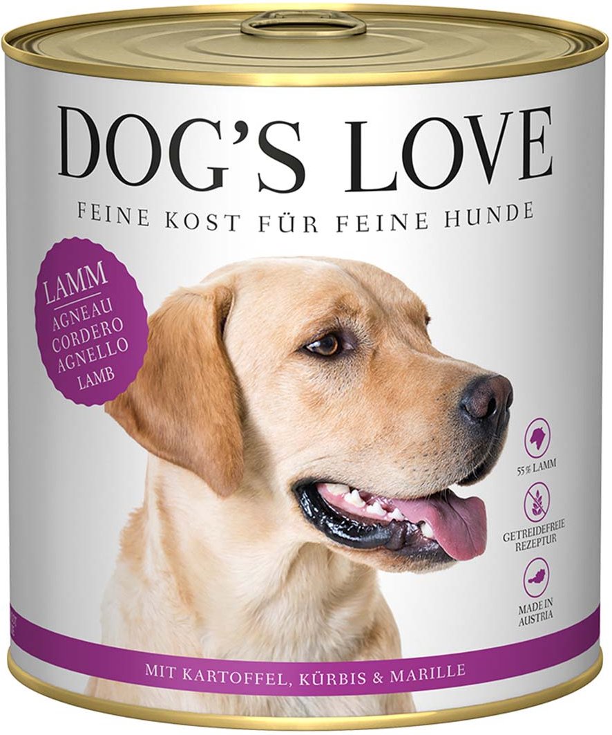 Dog's Love Classic Lamm mit Kartoffel, Kürbis und Marille 12x800g