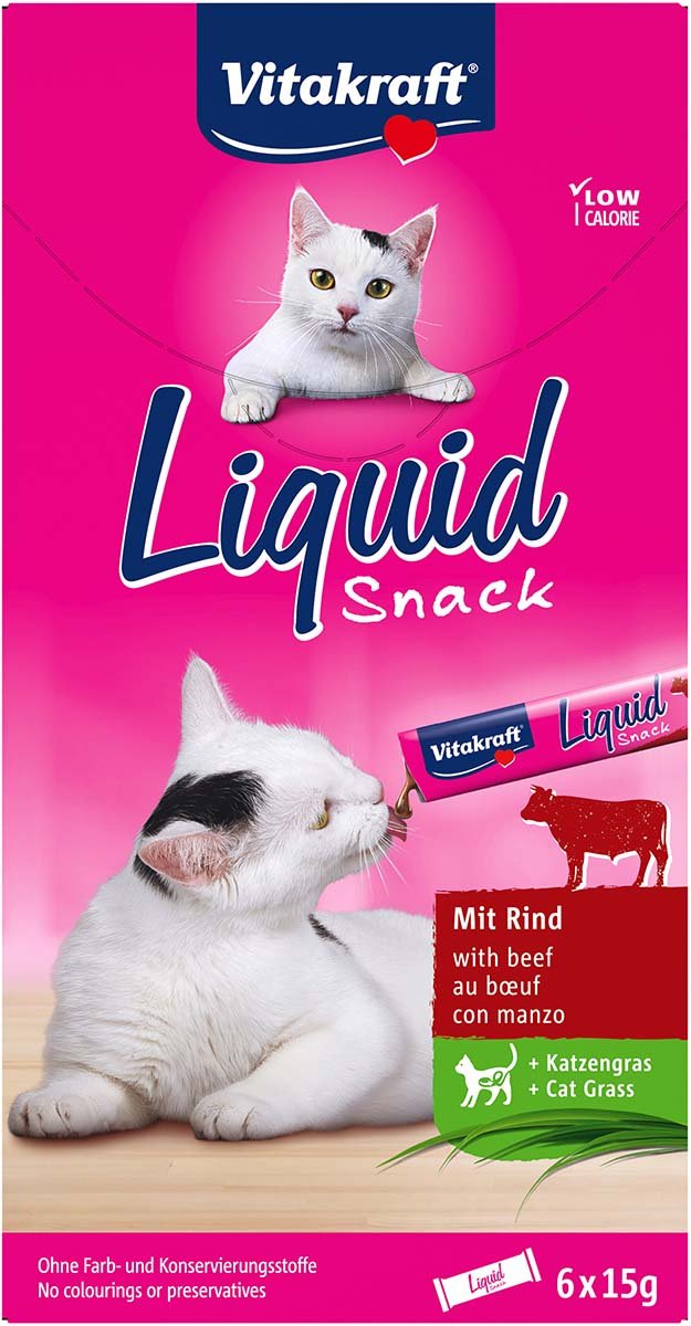 Vitakraft Cat liquid Snack Rind und Inulin 3x6 Stk