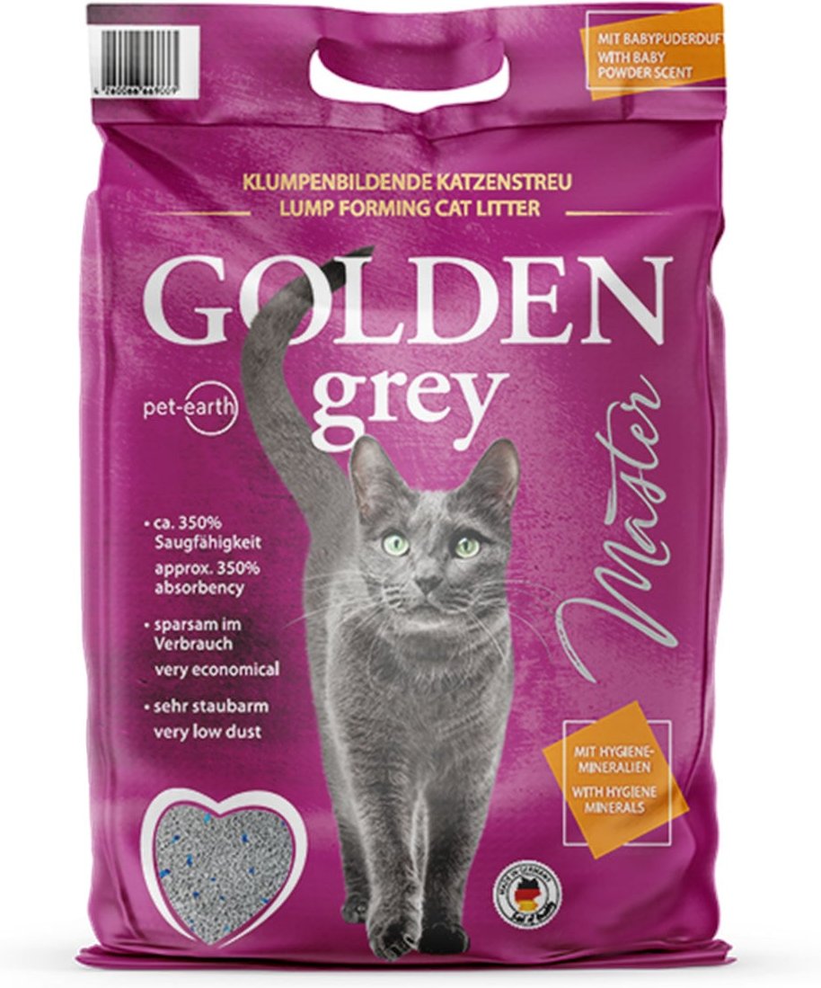Golden Grey Master Katzenstreu mit Babypuderduft 14kg