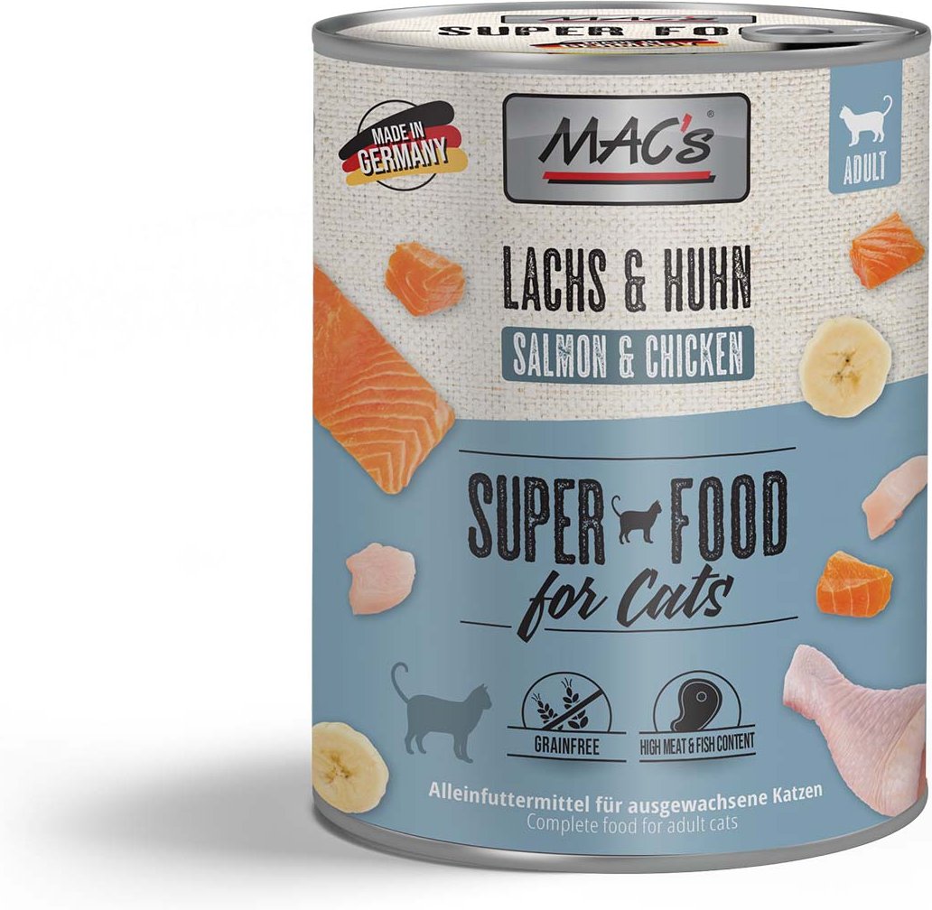 MAC's Cat Fleischmenü Lachs und Huhn 12x800g