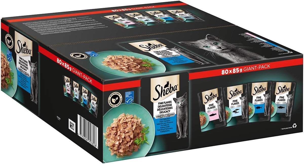 Sheba Multipack Delikatesse in Gelee Fisch Variation 80x85g