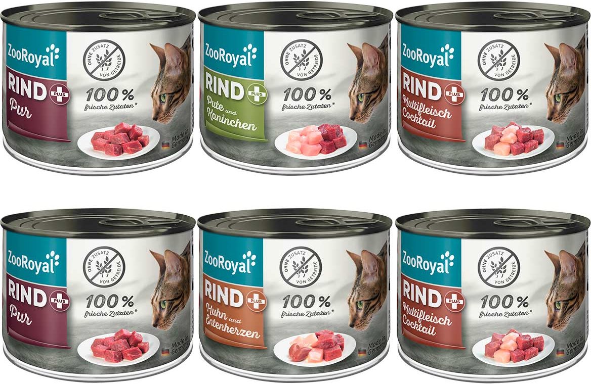ZooRoyal Rind+ Mixpaket Katze 6x200g