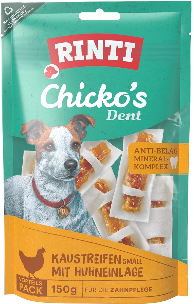 RINTI Chicko's Dent Kaustreifen Huhn SMALL 3x150 g
