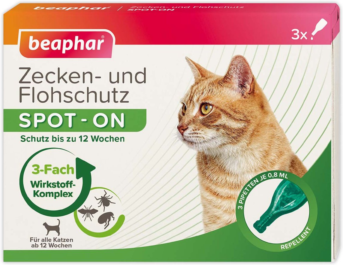 Thumbnail - beaphar Zecken- & Flohschutz SPOT-ON für Katzen + Zeckenstift gratis
