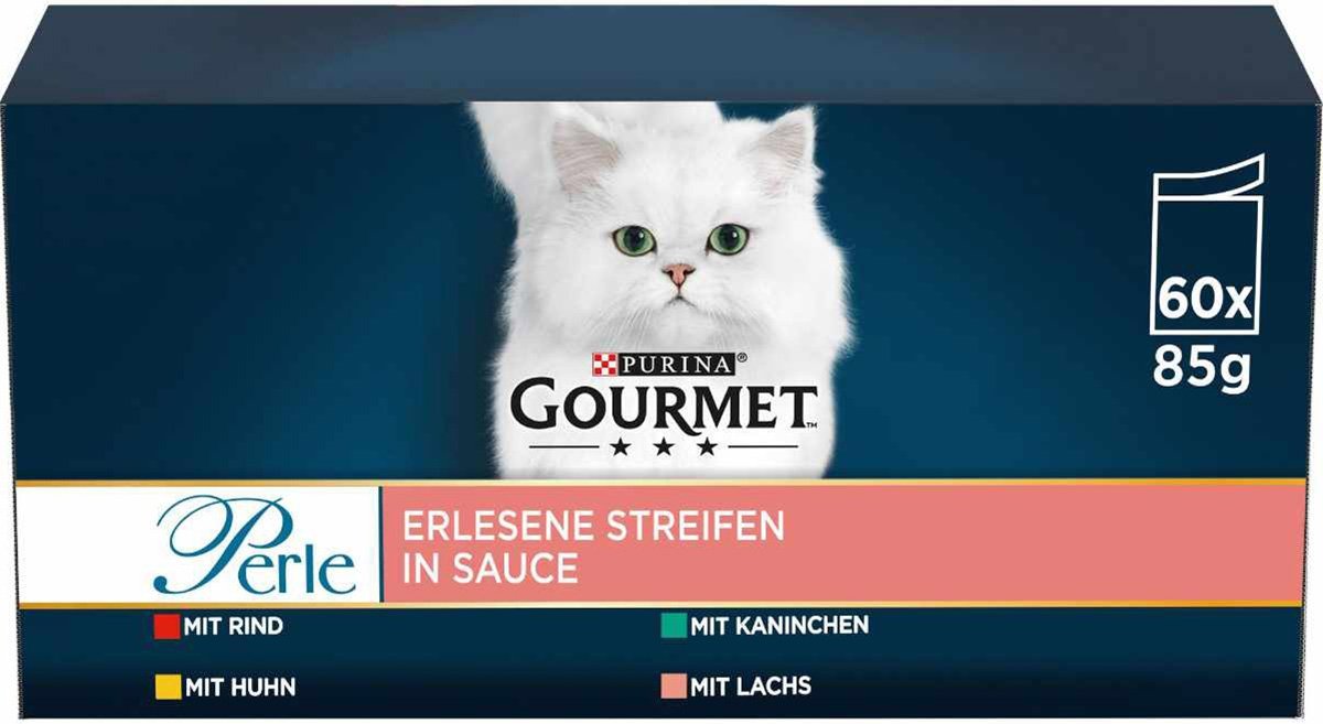 GOURMET Perle Erlesene Streifen in Sauce Mixpaket 60x85g