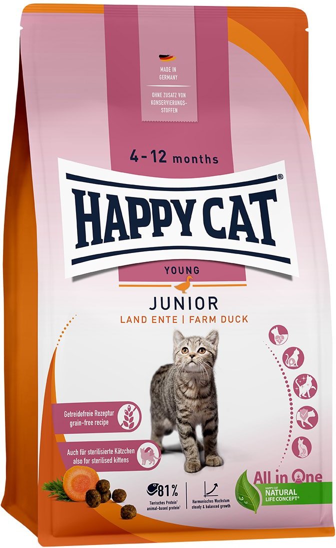 Happy Cat Young Junior Land Ente 4x1,3kg