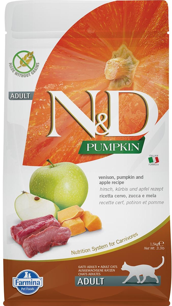 N&D Cat Pumpkin Adult mit Hirsch, Kürbis & Apfel 1,5kg