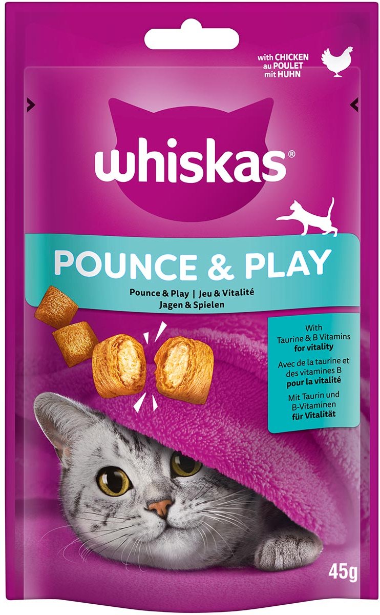 Whiskas Jagen & Spielen mit Huhn 4x45g