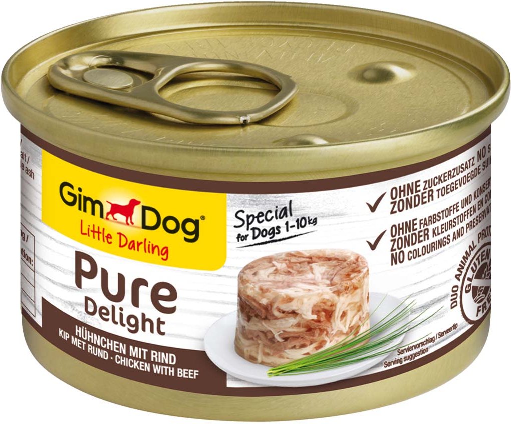 GimDog Little Darling Pure Delight Hühnchen mit Rind 12x85g