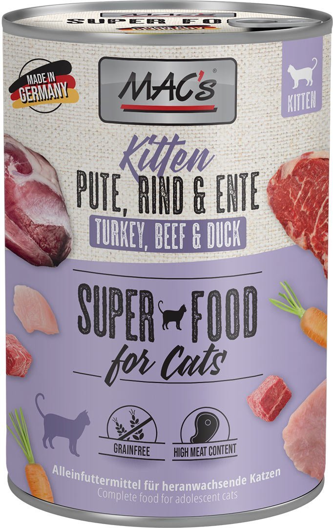 Thumbnail - MAC's Cat Kitten Pute, Rind & Ente 6x400g
