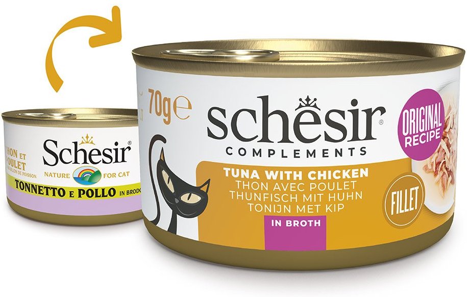 Schesir Cat Thunfisch mit Huhn in Brühe 12x70 g