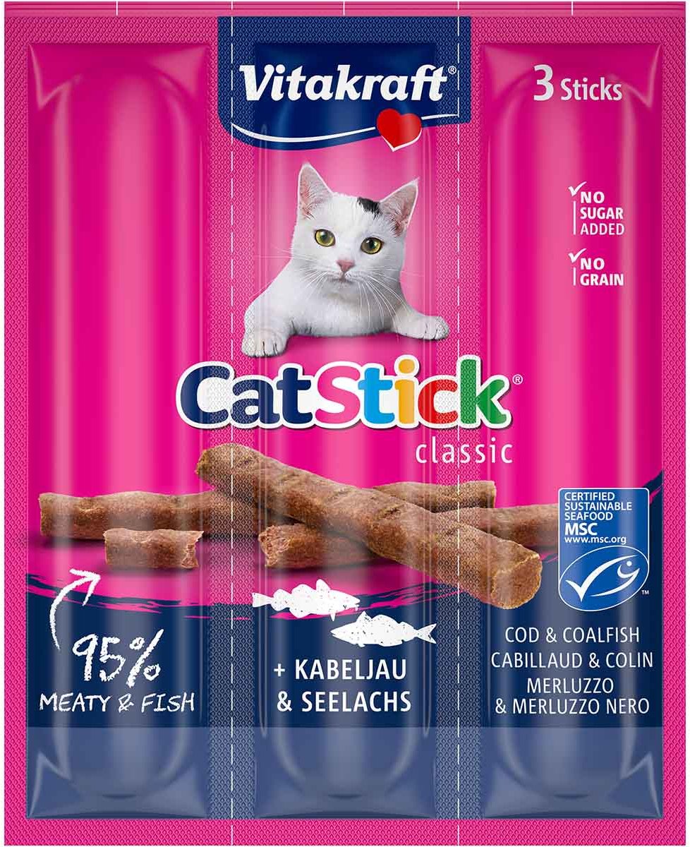 Vitakraft Cat Stick® Kabeljau & Seelachs MSC 5x3 Stück
