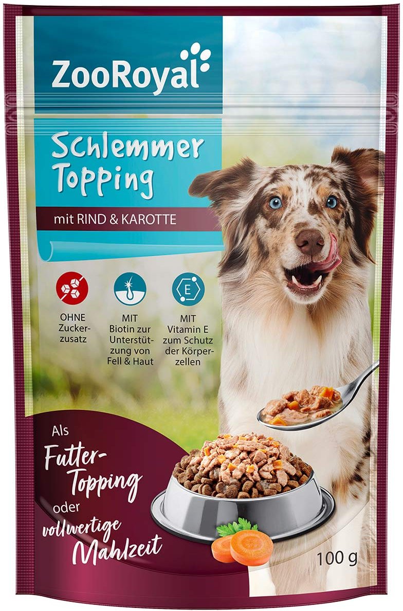 ZooRoyal Schlemmer Topping Rind & Karotte 4x100g