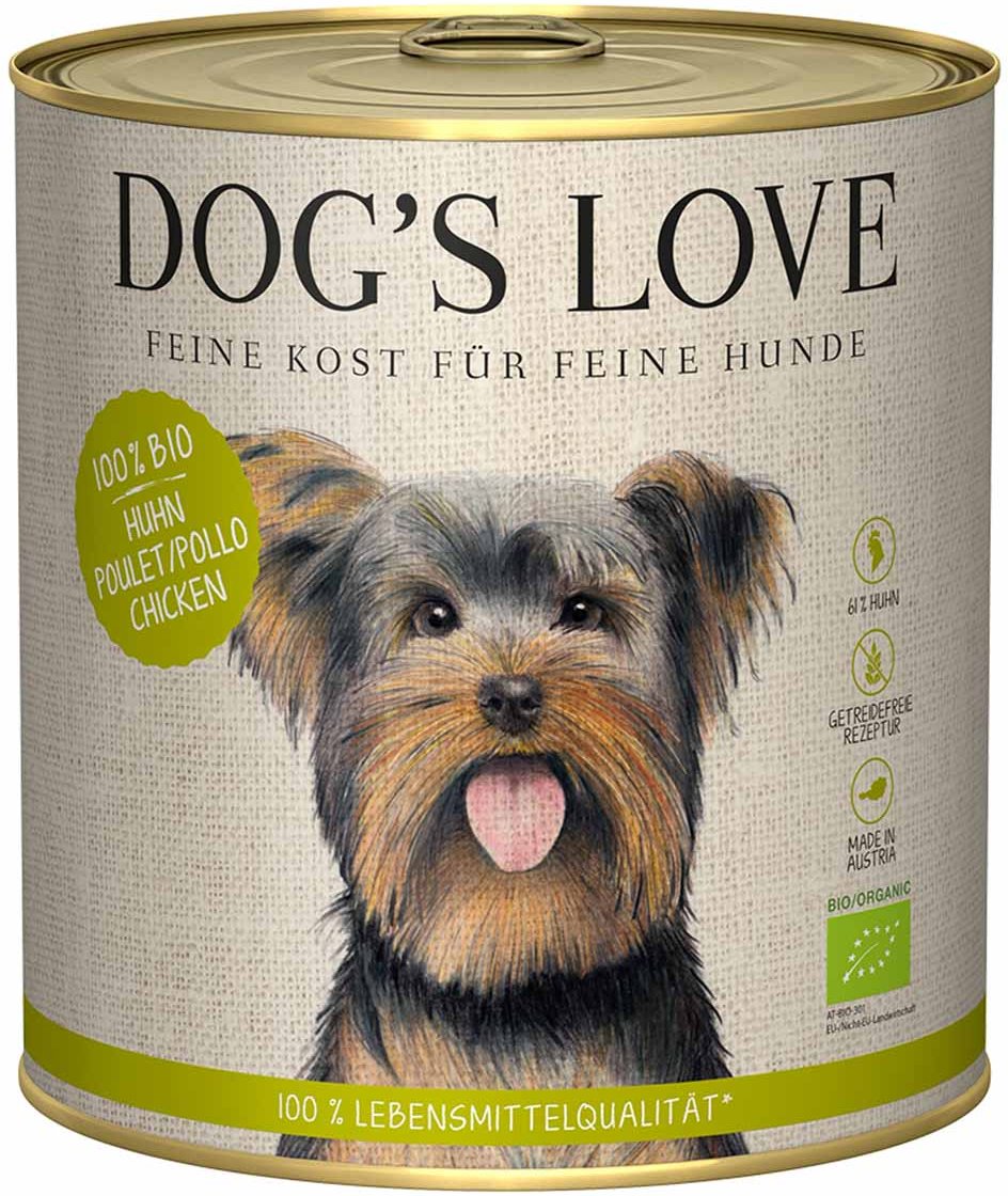 Dog's Love Bio Huhn mit Buchweizen, Sellerie und Basilikum 6x800g