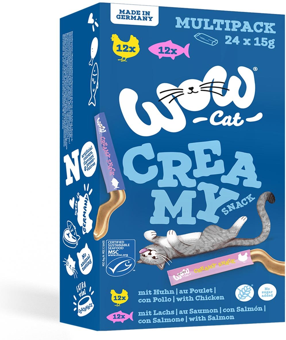 WOW CAT Creamy Snack Multipack 24x15 g