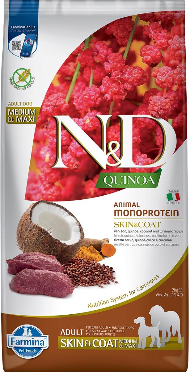 Farmina N&D Quinoa Dog Skin & Coat Hirsch adult 7kg